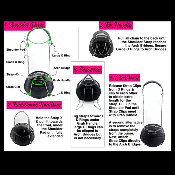 FanTC Convertible Circle Backpack Crossbody Shoulder bag Top Handle Traditional - Picture 13 of 13